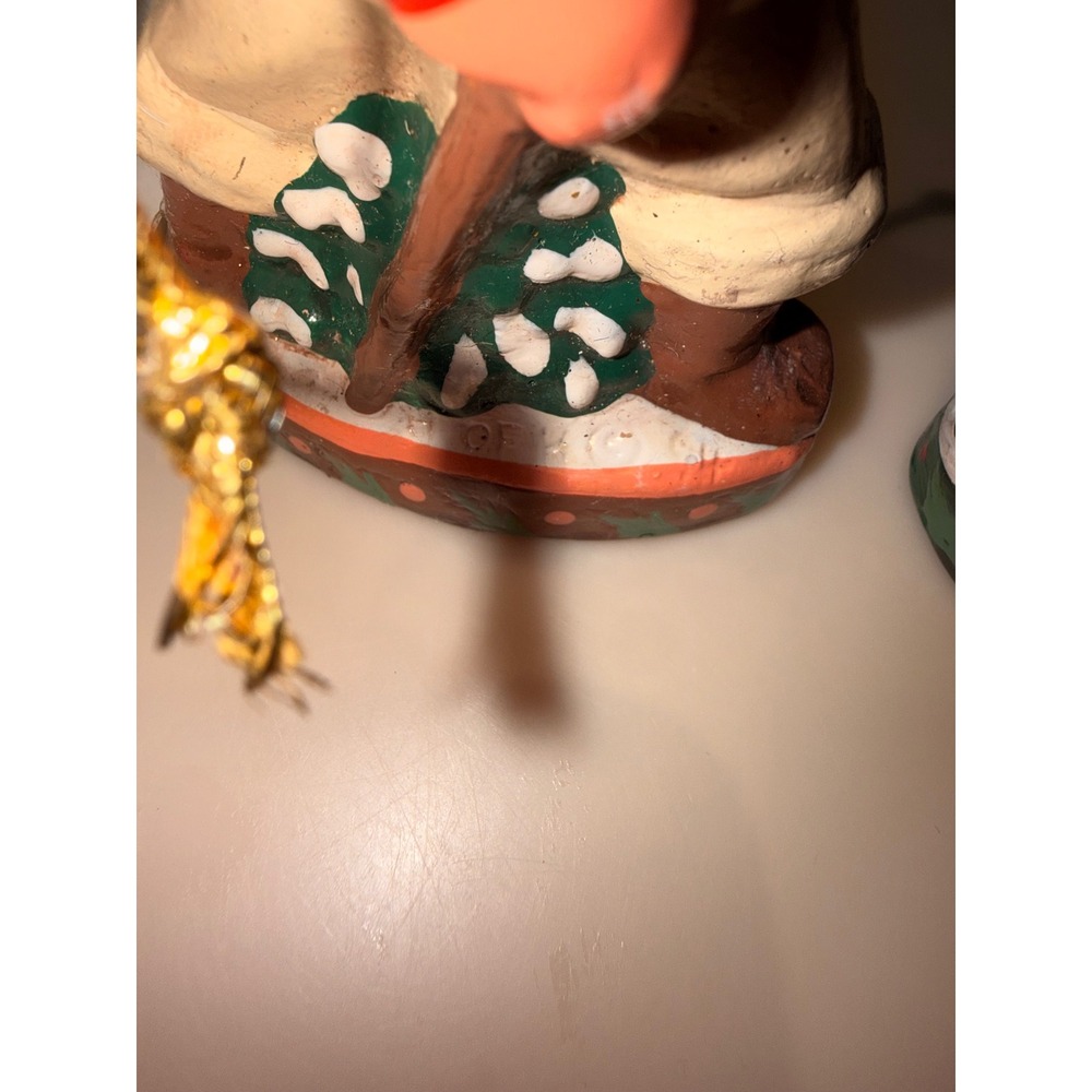 Vintage House of Hatten Santa Ornament Set Father Christmas 1994 Folk Art w/ Tag - Picture 8 of 10